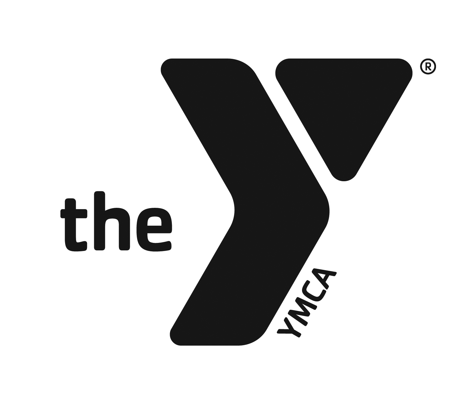 A logo for the YMCA featuring a large "Y" in the center with the letters YMCA along the lower right of the central large letter. To the left of the Y is the word "the".